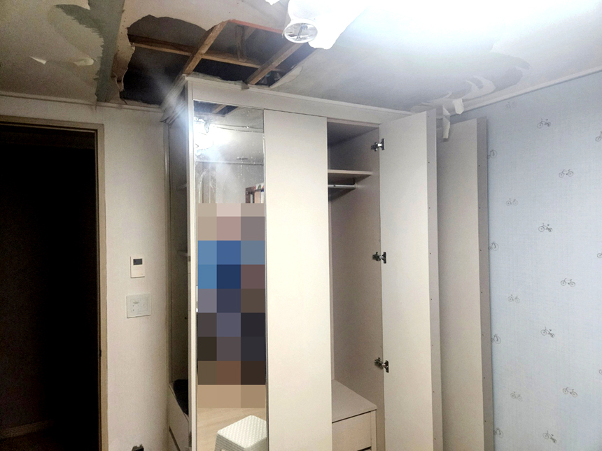 베르힐 아파트 에어컨 공용 배수관역류 누수피해현장